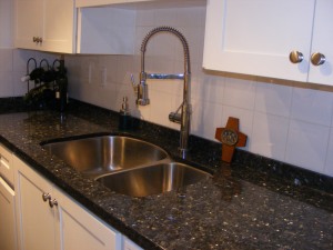 Nice clean kitchen counter and sink